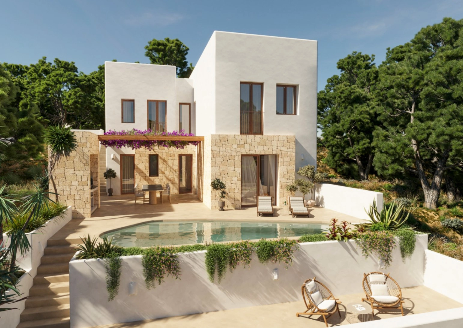 Villa Mediterránea de Obra Nueva con Piscina, Cerca de Moraira