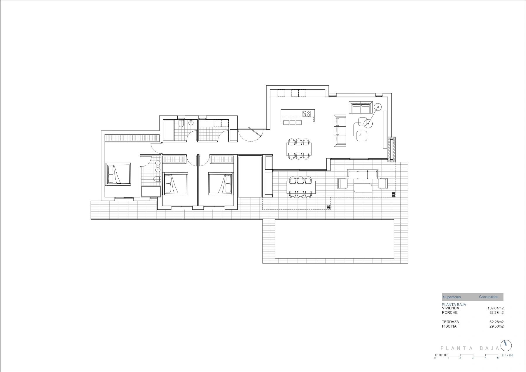 Villa moderna de una planta en la codiciada zona residencial de Pla Roig, Calpe
