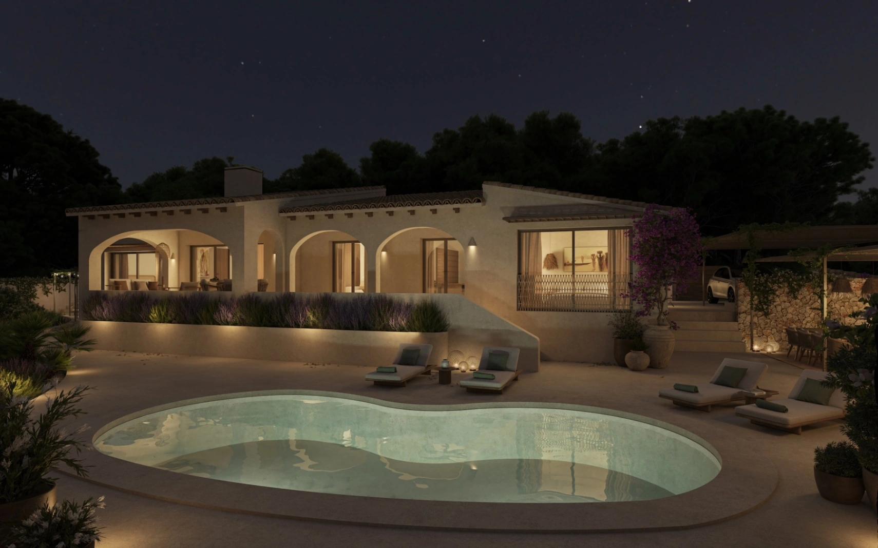 Elegante villa renovada con vistas al mar, piscina y jardin en Benissa Costa