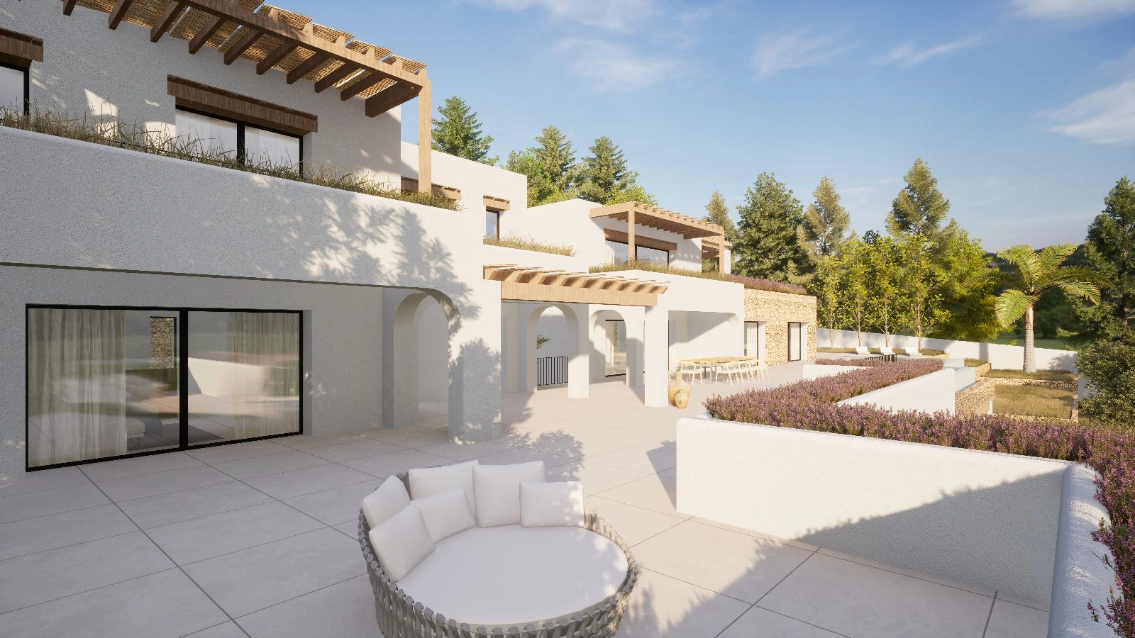 VILLA DE ESTILO IBICENCO A LA VENTA EN MORAIRA