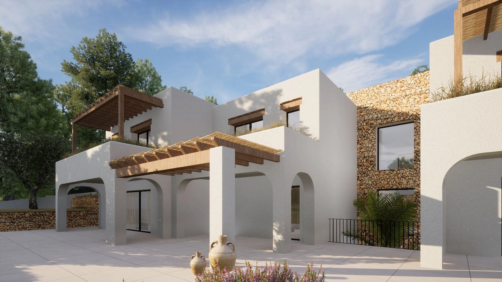 VILLA DE ESTILO IBICENCO A LA VENTA EN MORAIRA