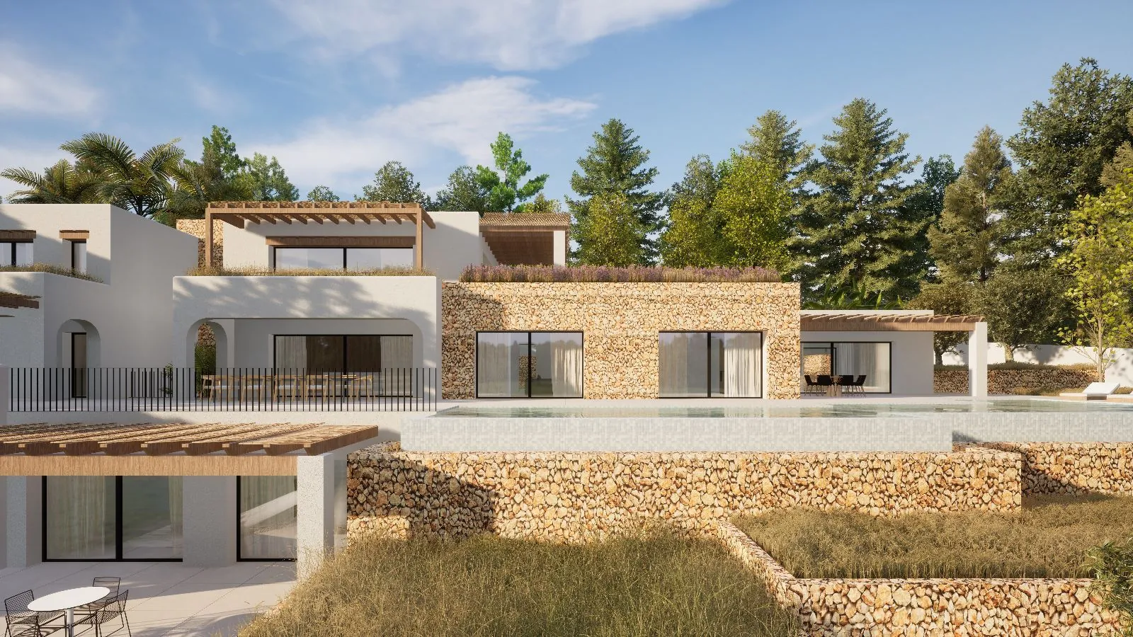 VILLA DE ESTILO IBICENCO A LA VENTA EN MORAIRA