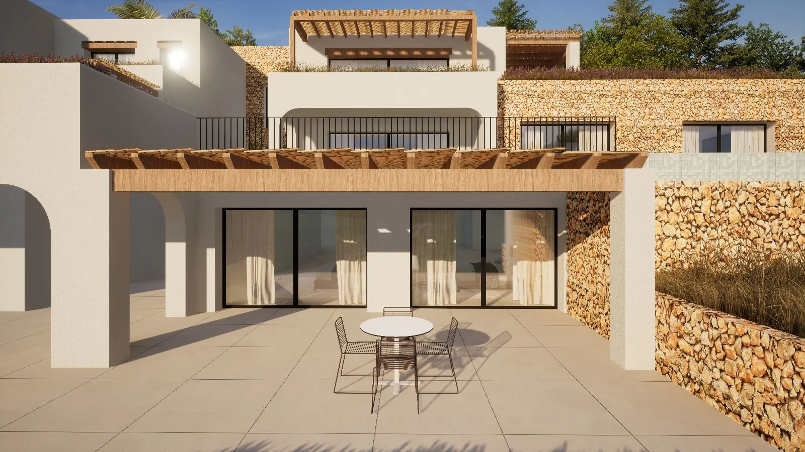 VILLA DE ESTILO IBICENCO A LA VENTA EN MORAIRA