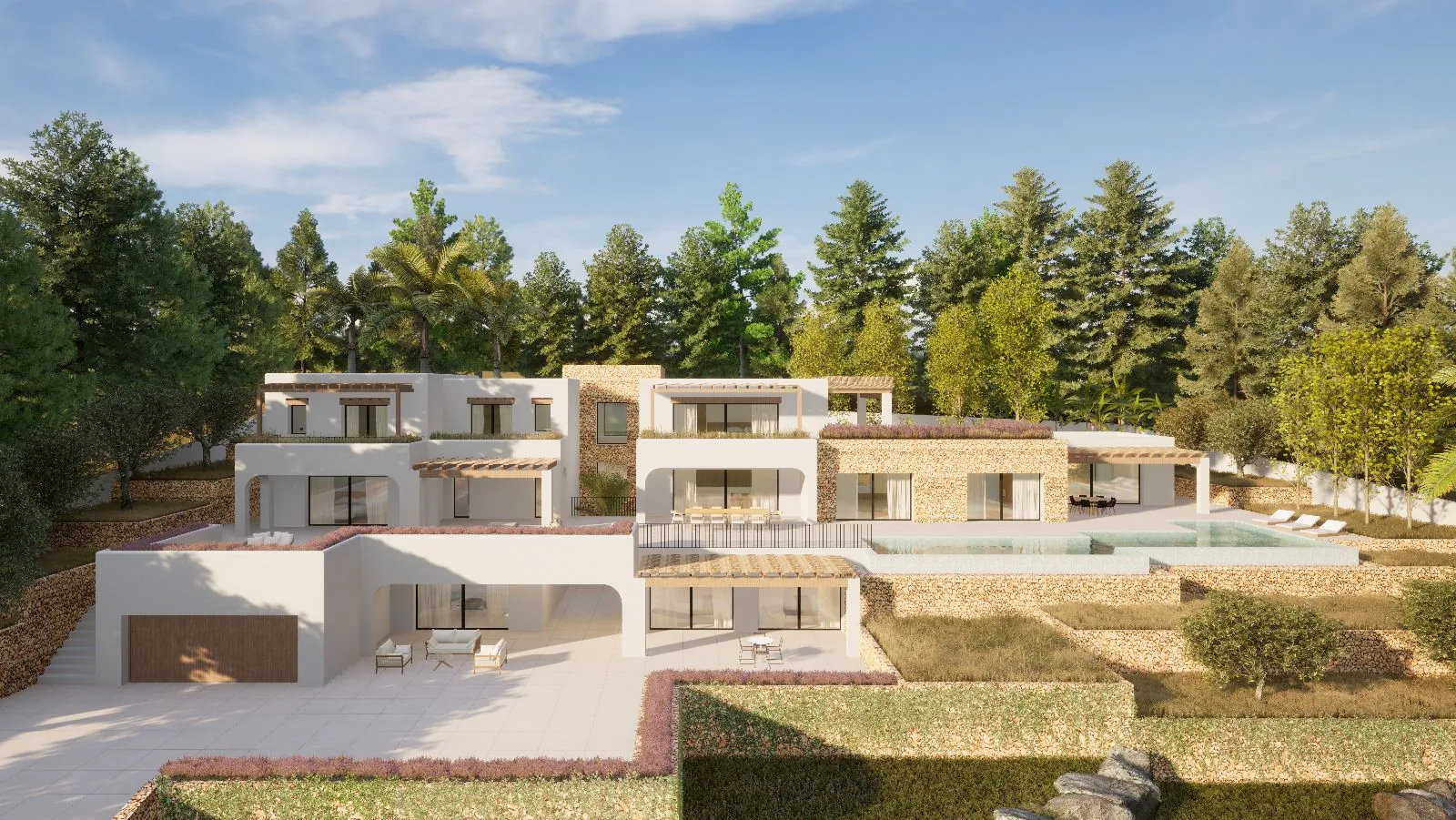VILLA DE ESTILO IBICENCO A LA VENTA EN MORAIRA