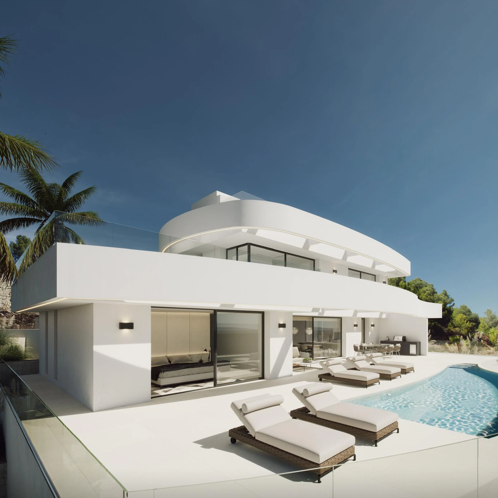 Villa sofisticada con orientación sur, piscina infinity y vistas al mar