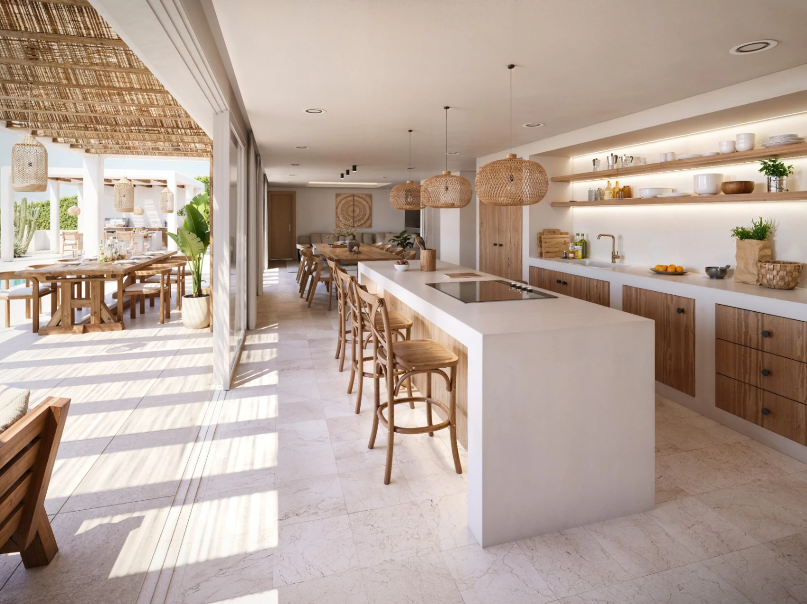 Villa de lujo de estilo Ibiza con vistas panorámicas al mar en Jávea