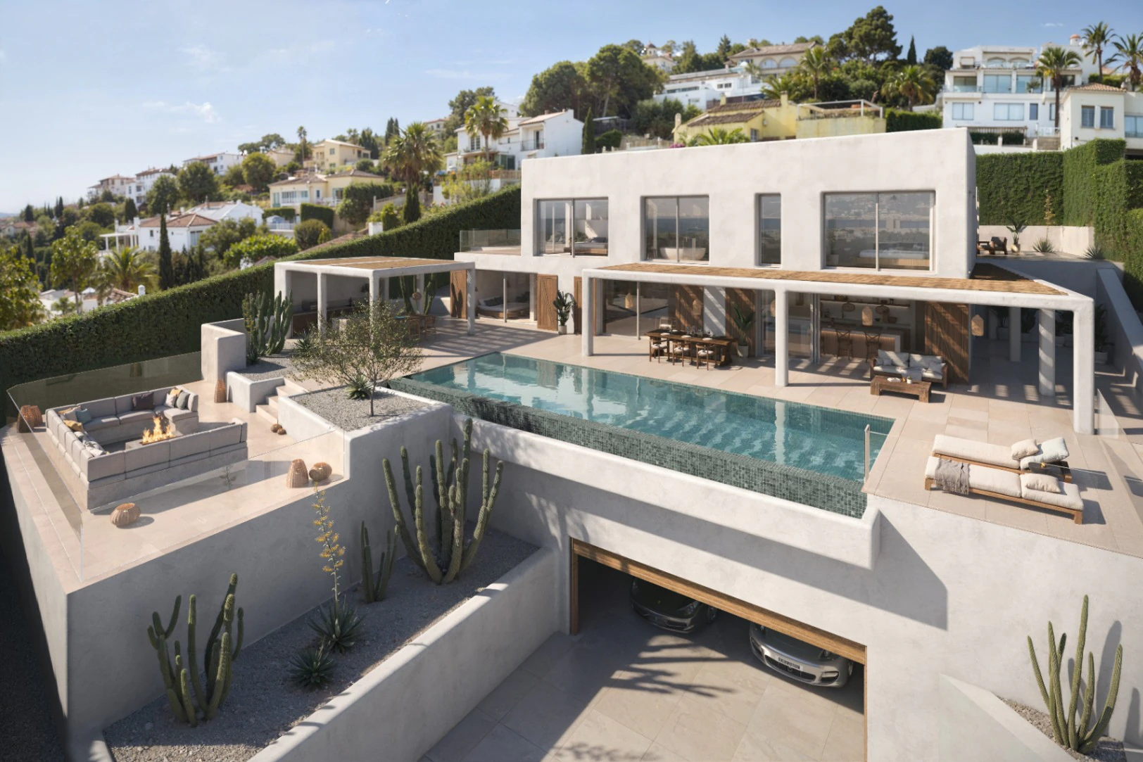 Villa de lujo de estilo Ibiza con vistas panorámicas al mar en Jávea