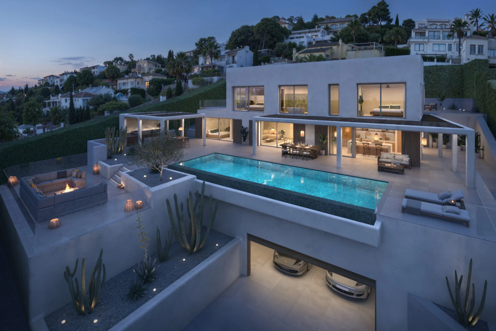 Villa de lujo de estilo Ibiza con vistas panorámicas al mar en Jávea