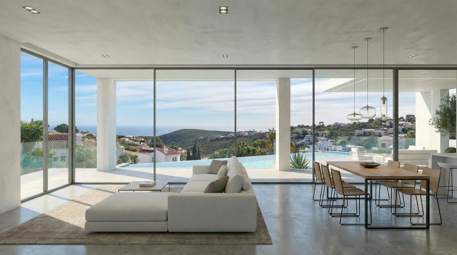 CHARMANTE VILLA RUSTIQUE AVEC VUE IMPRENABLE SUR LA MER À CUMBRE DEL SOL