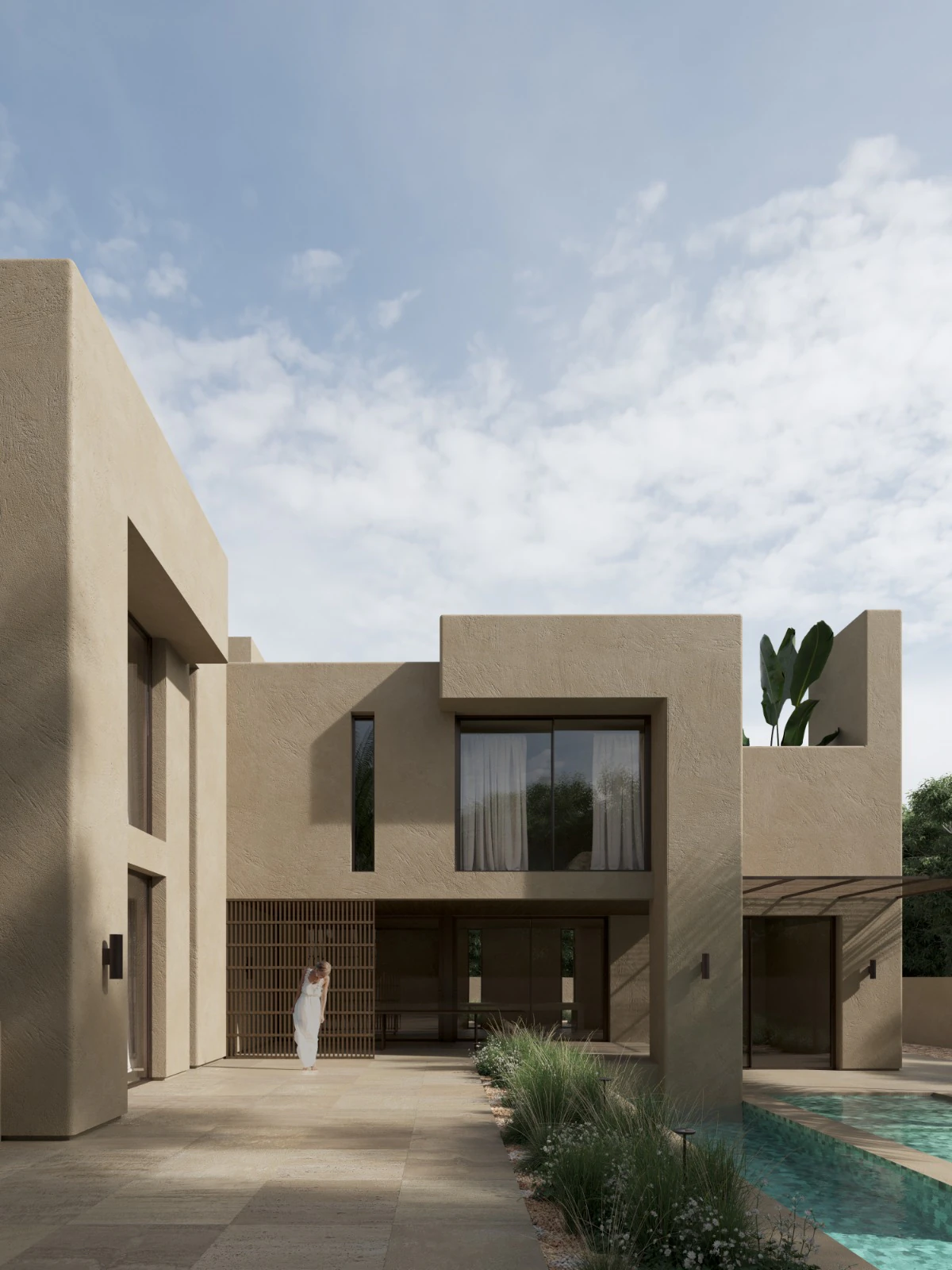 Villa boutique de lujo de obra nueva con doble altura y vistas panorámicas a la costa