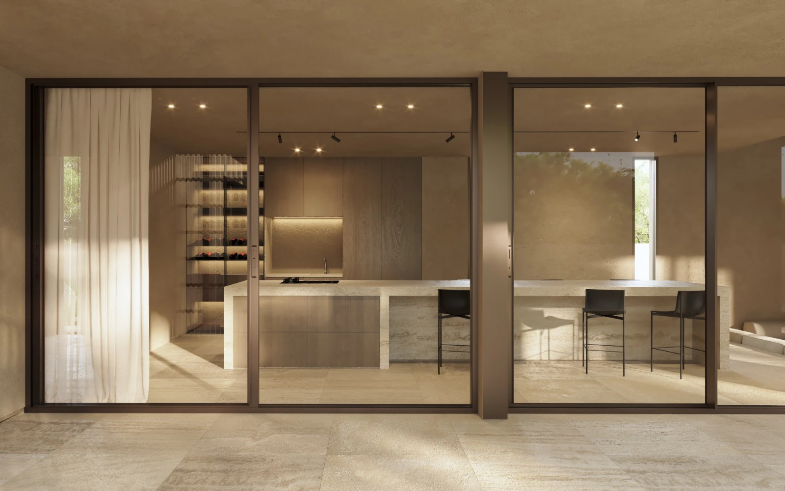Villa boutique de lujo de obra nueva con doble altura y vistas panorámicas a la costa