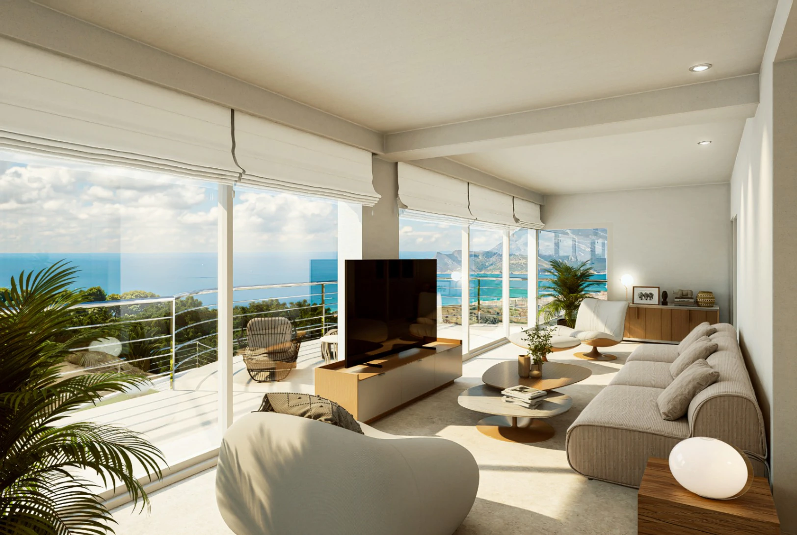 Villa Mediterránea Contemporánea Exclusiva con Vistas al Mar y a la Montaña en Altea