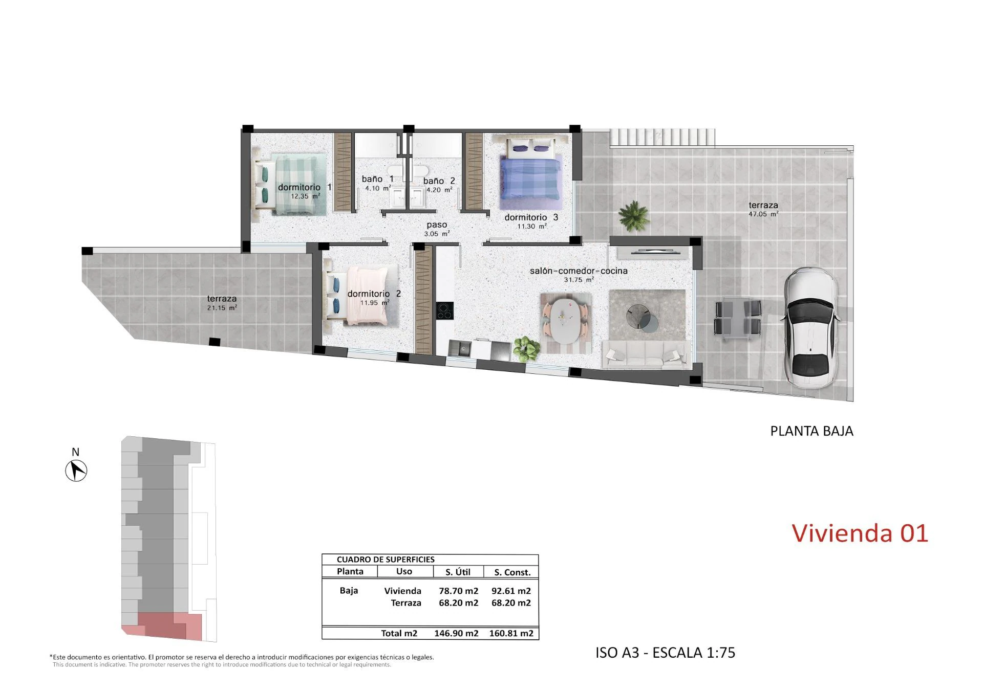 Bungalow en venta en Pilar De La Horadada