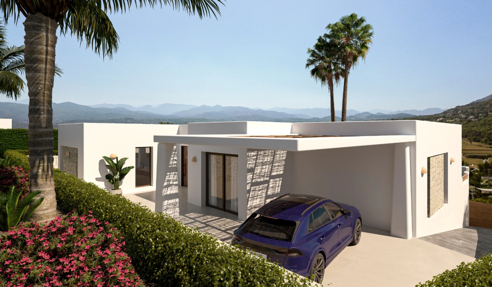Moderna villa de nueva construcción con vistas panorámicas al Montgó en Jávea.