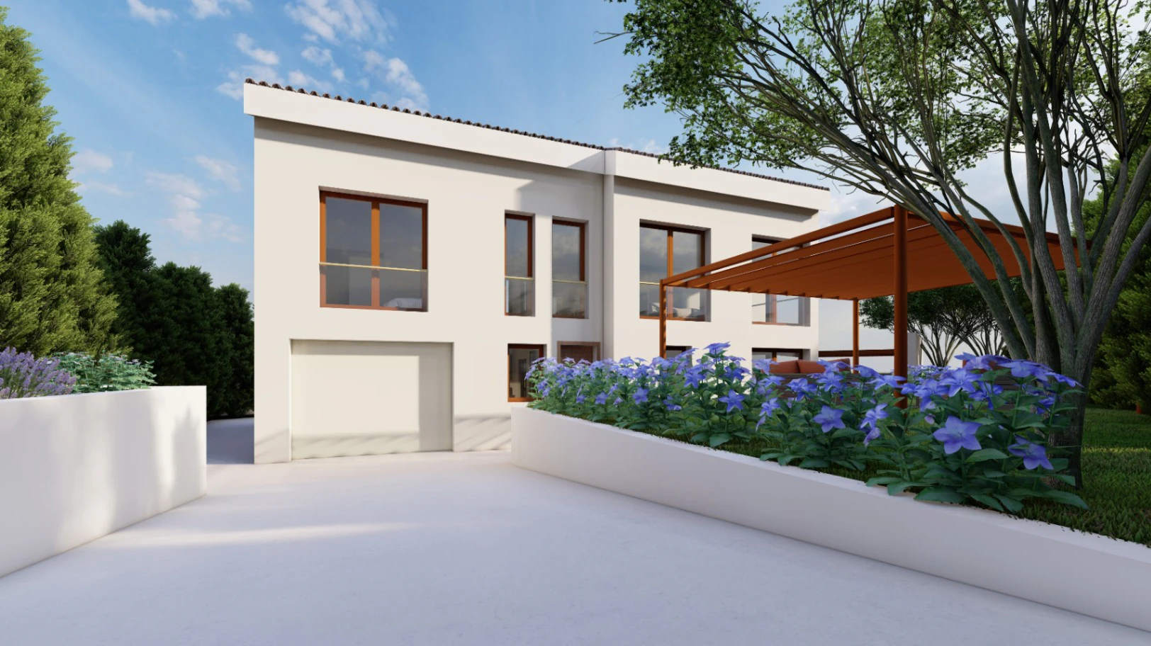 Modern villa with views.