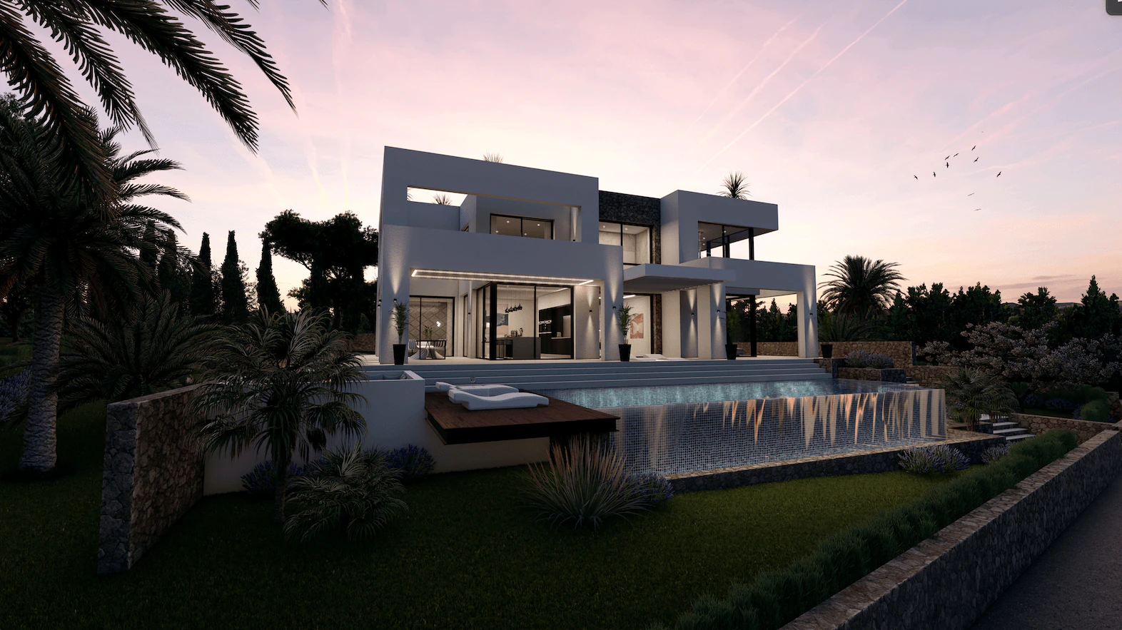 Vue panoramique sur la mer villa moderne à Benissa Costa