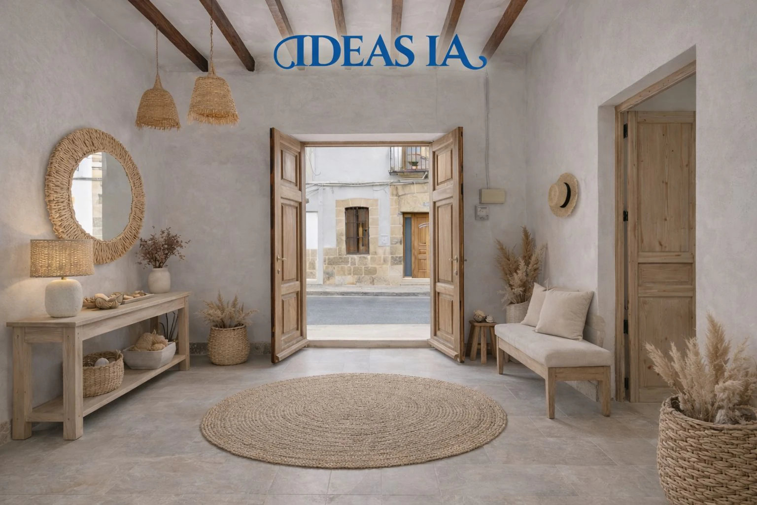 Village house with garage, spacious inner courtyard, and potential to expand the property.