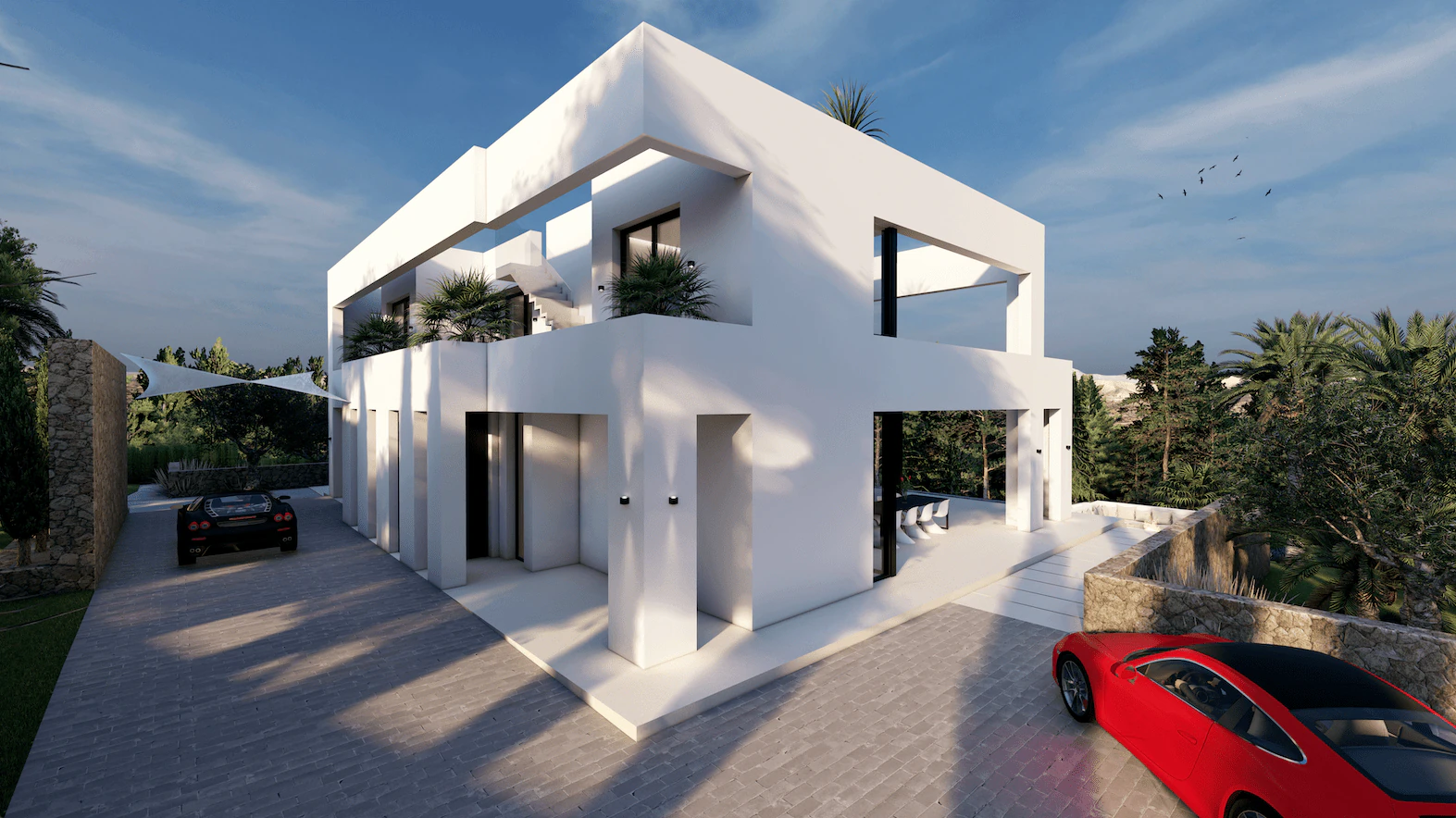 Vue panoramique sur la mer villa moderne à Benissa Costa