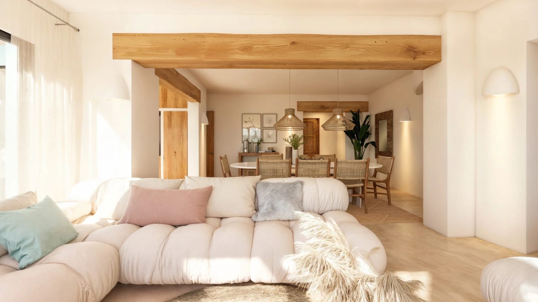 Exclusive Ibiza-style villa with panoramic sea and mountain views in Moraira