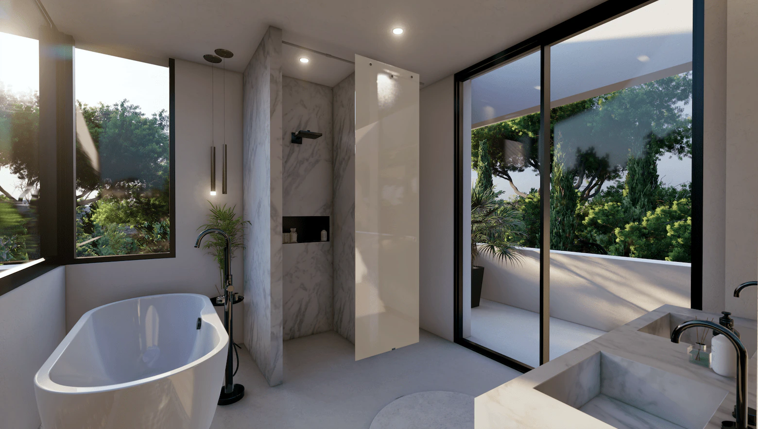 Vue panoramique sur la mer villa moderne à Benissa Costa