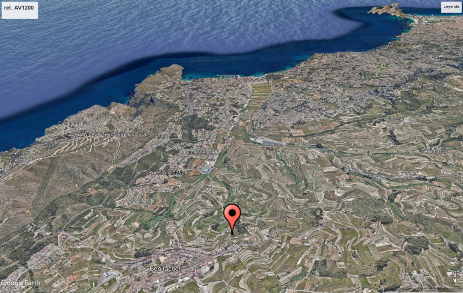 Terreno para construir en venta de 11,000 m2 con vistas al mar y cerca de Moraira