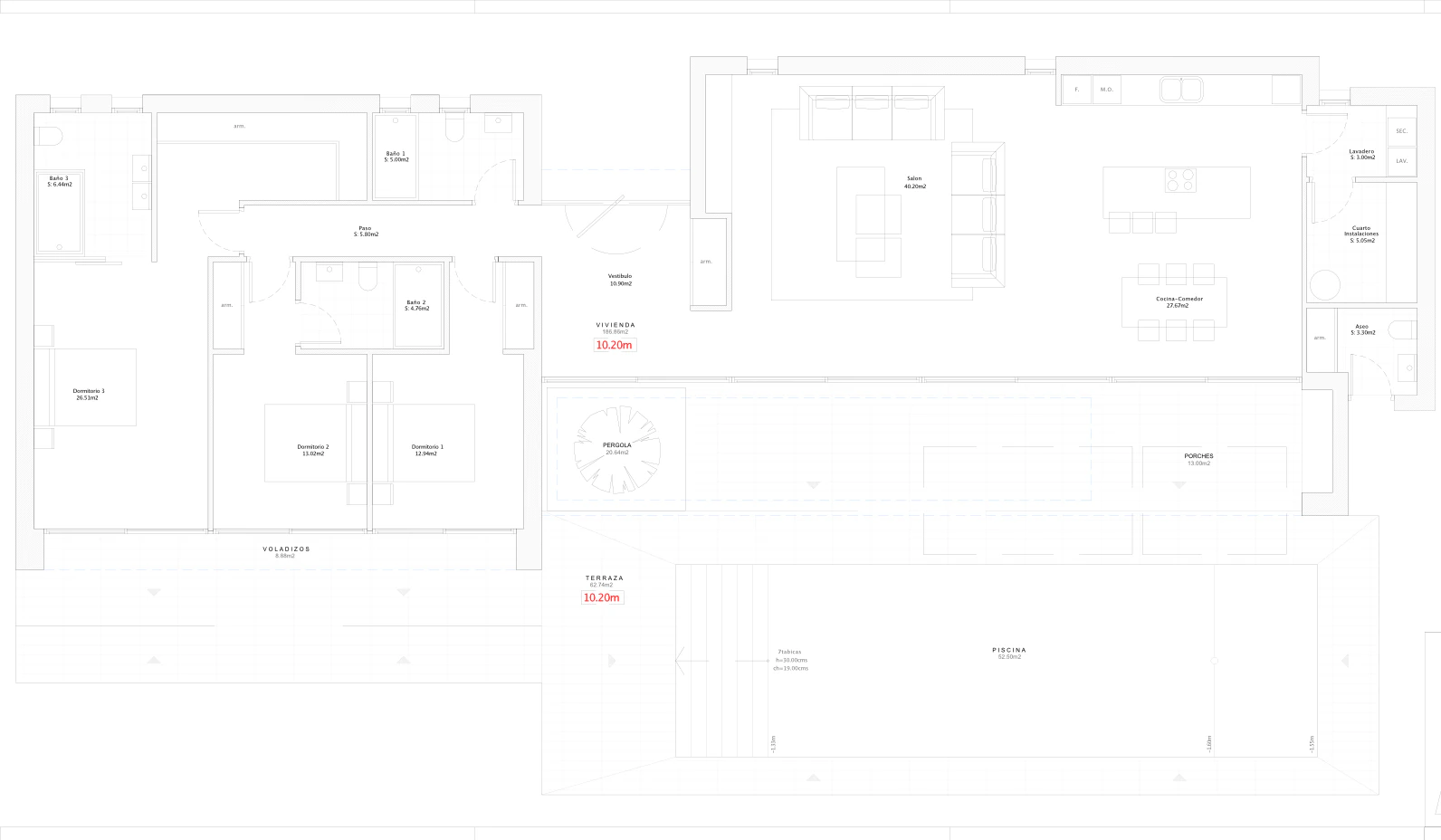 Project for single-storey villa for sale in Calpe