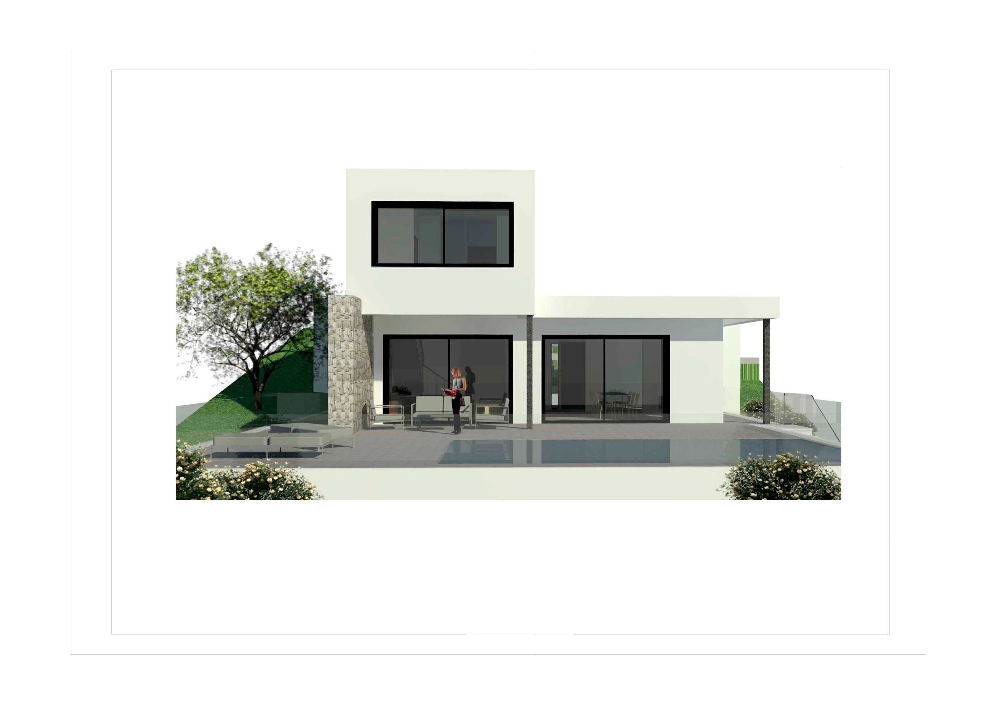 Design villa project in Urbanization Solana II just 12 km from Denia