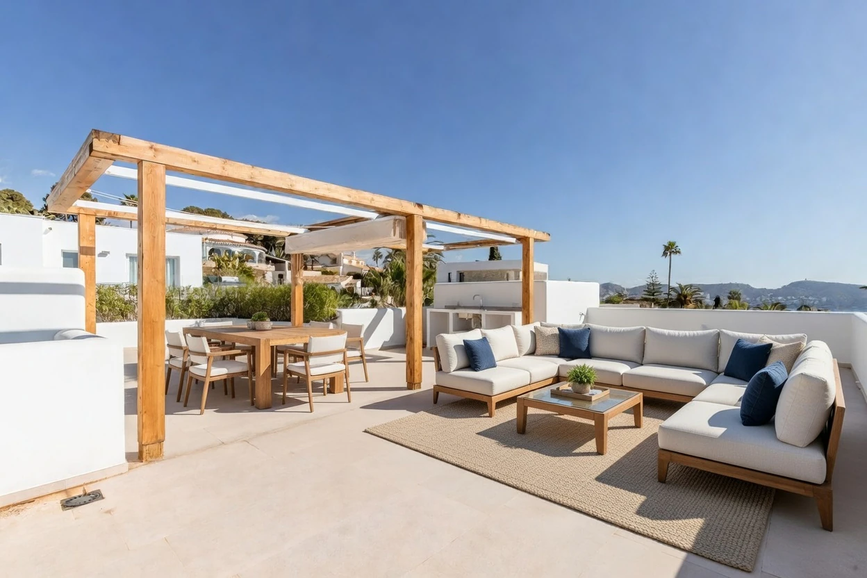 Ibiza Style Luxury Villa in Moraira — Mediterranean Elegance Just 1 km from the Sea