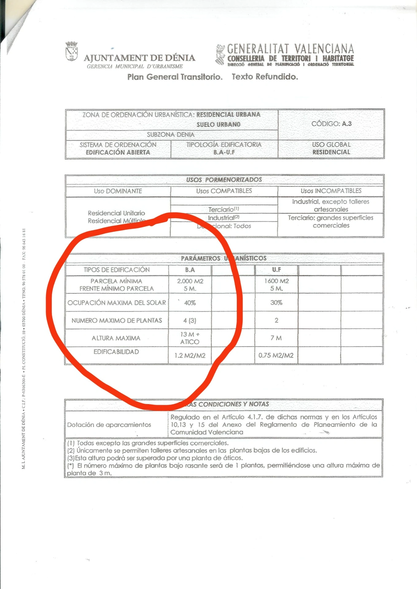 PARCELA URBANIZABLE PARA "APTOS" EN DÉNIA