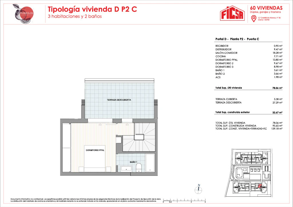 Atico de 3 habitaciones de obra nueva en Dénia.