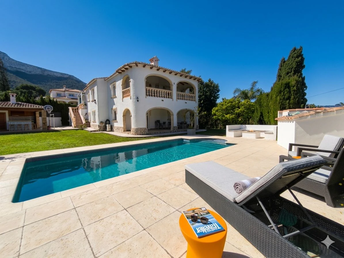 Villa de 3 dormitorios, apartamento de invitados y vistas al mar en el Montgó, Dénia