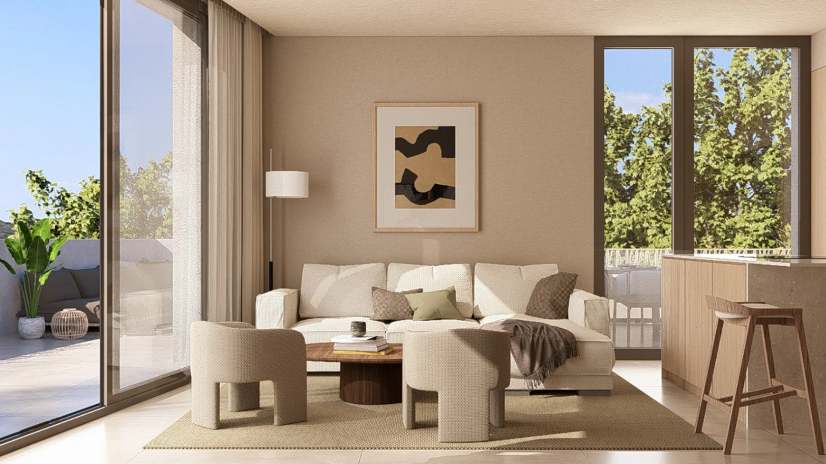 Gran apartamento con terraza salón en Blooming Village Jávea.