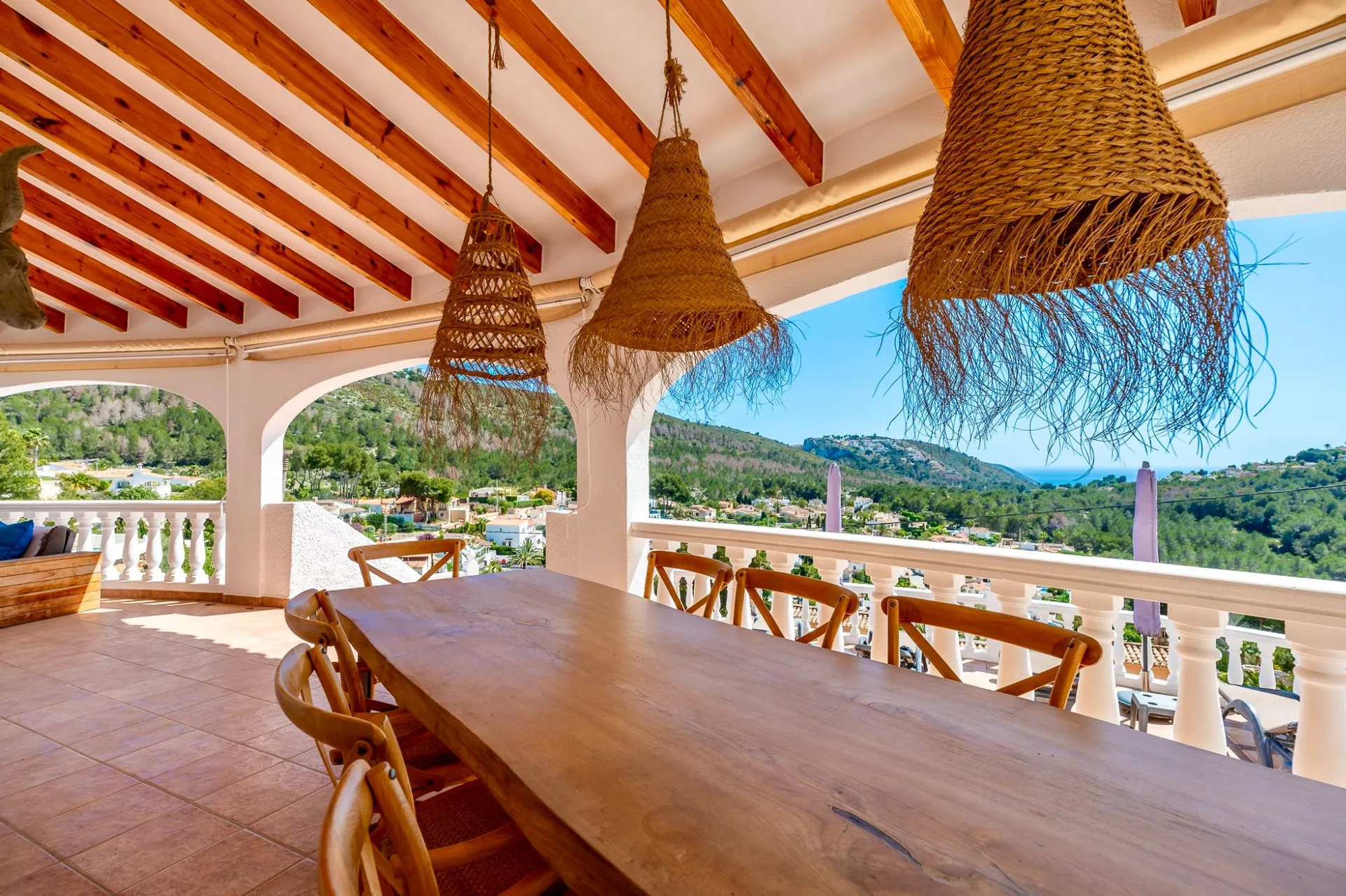 Villa con vistas al mar Mediterráneo con jacuzzi y sauna en venta en Moraira