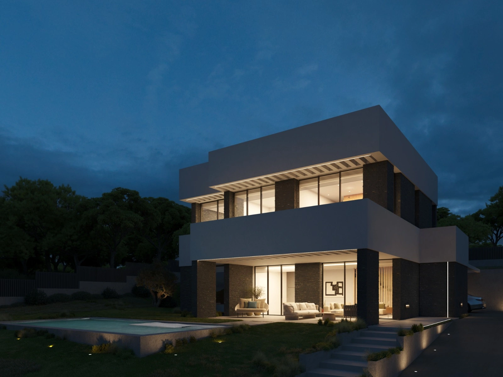 4654 - Moderna villa en construcción con vistas abiertas