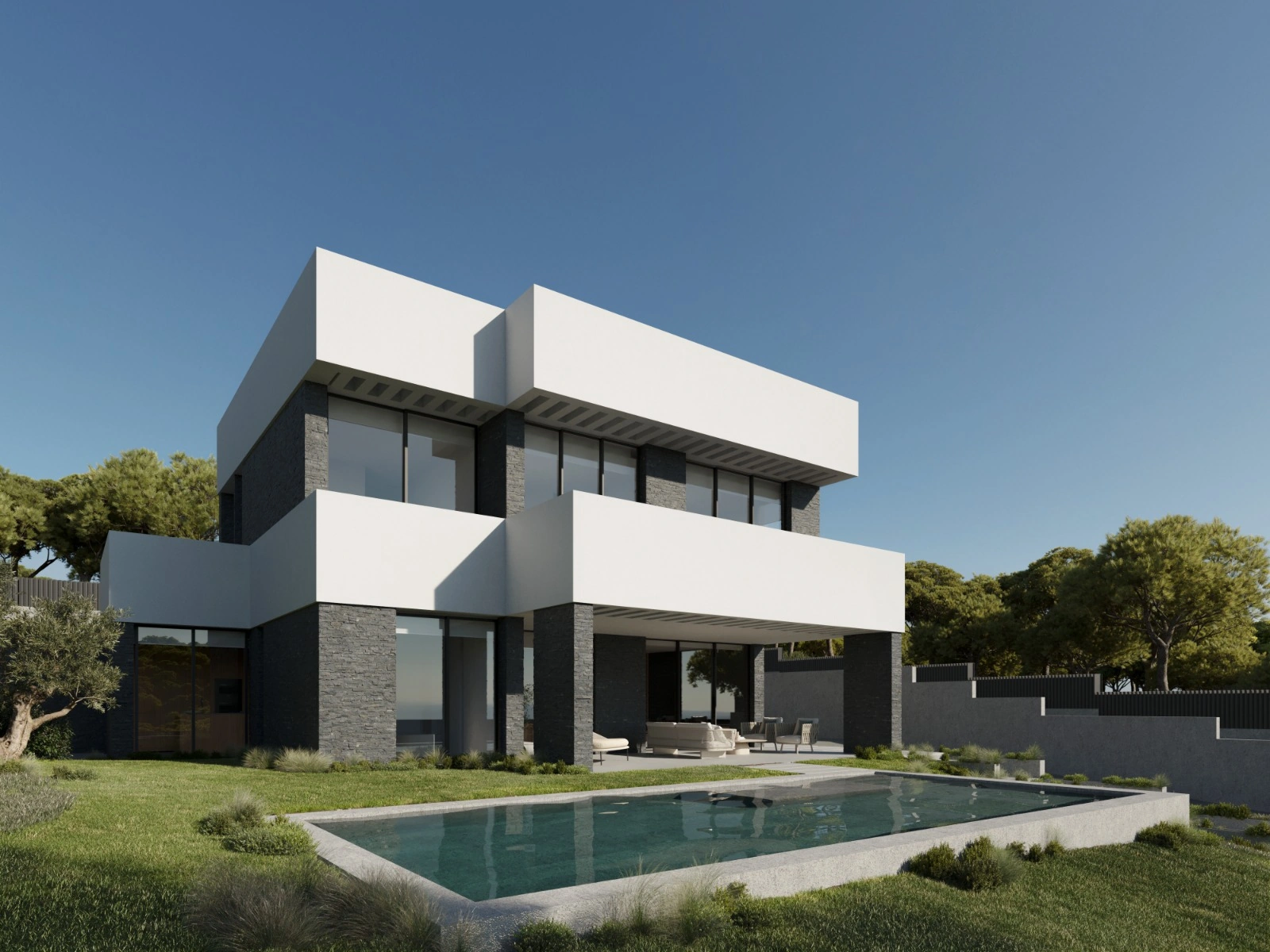 4654 - Moderna villa en construcción con vistas abiertas