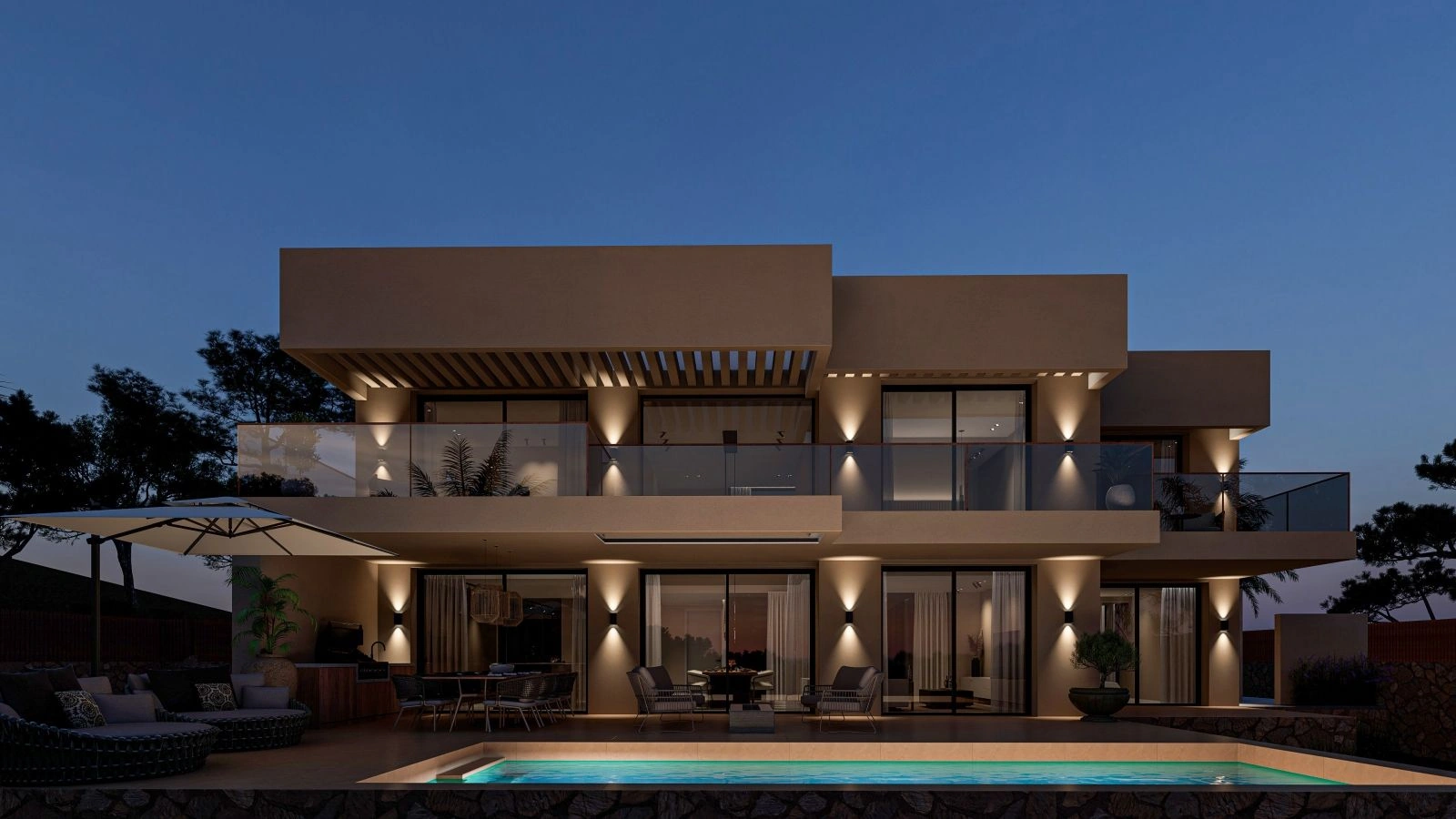 Estupendo proyecto de una villa moderna con vistas al mar...