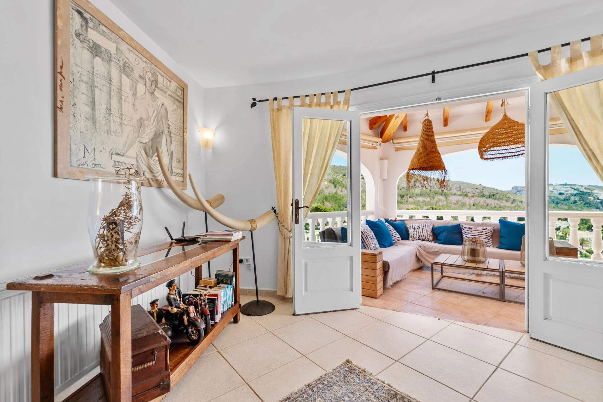 Villa con vistas al mar Mediterráneo con jacuzzi y sauna en venta en Moraira