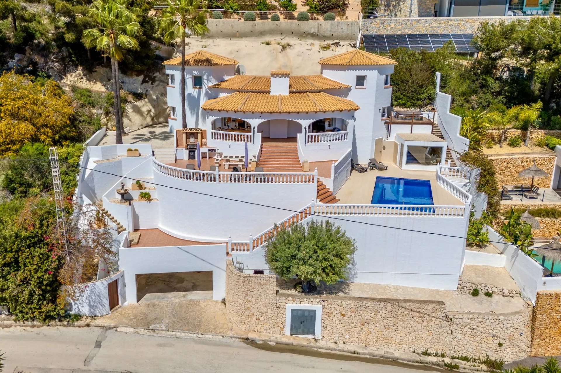 Villa con vistas al mar Mediterráneo con jacuzzi y sauna en venta en Moraira