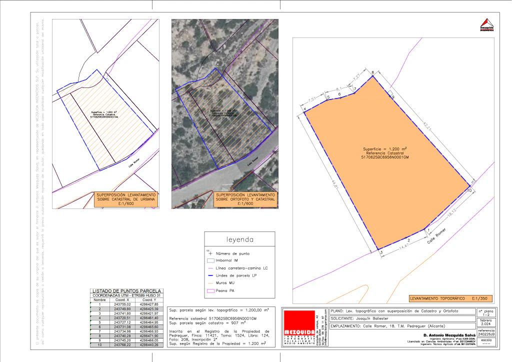 CR542931 - Parcelle à vendre à Pedreguer, Alicante de 1200 m².