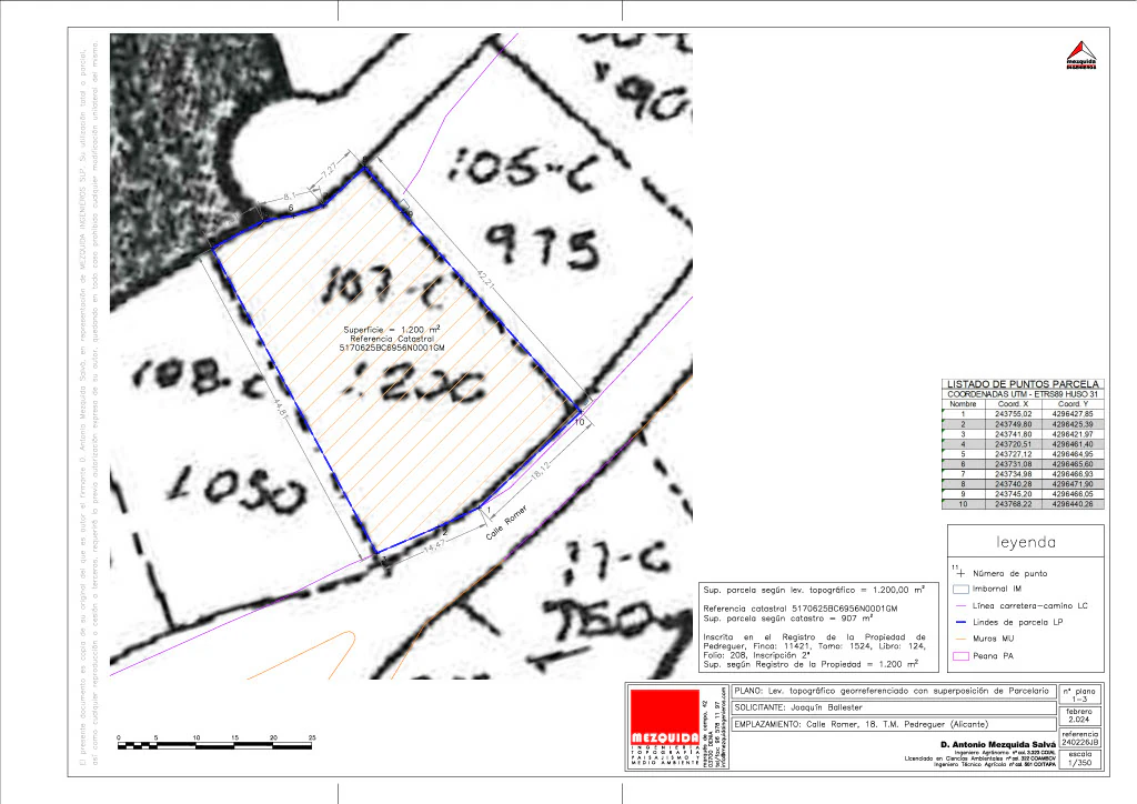 CR542931 - Parcelle à vendre à Pedreguer, Alicante de 1200 m².