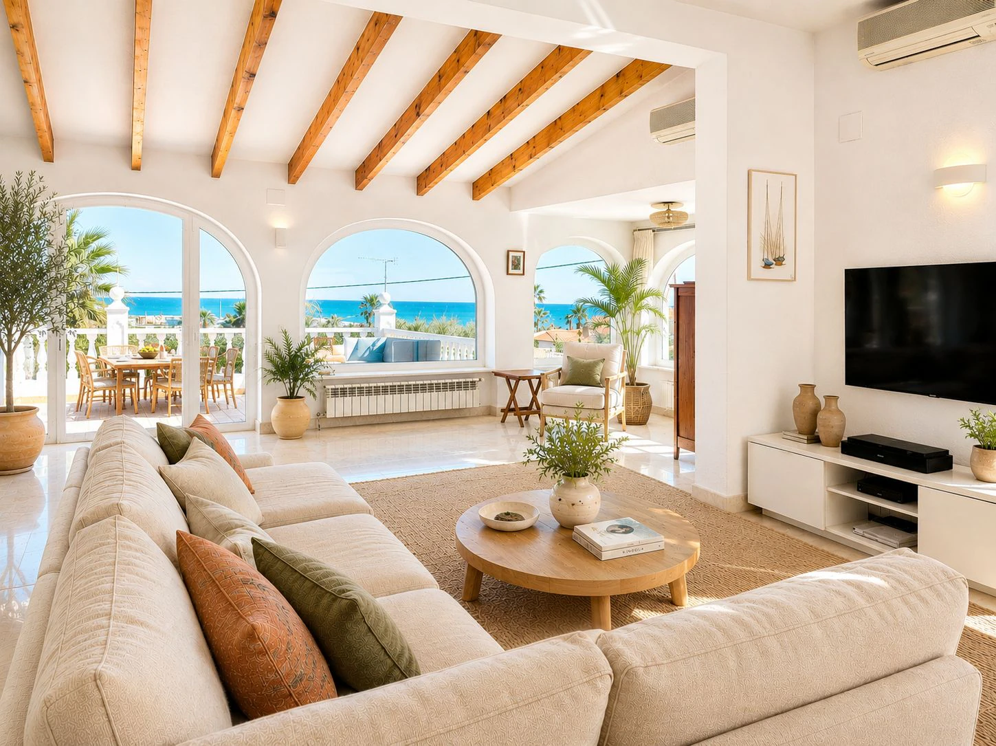 Villa con apartamento de invitados y vistas al mar en Dénia