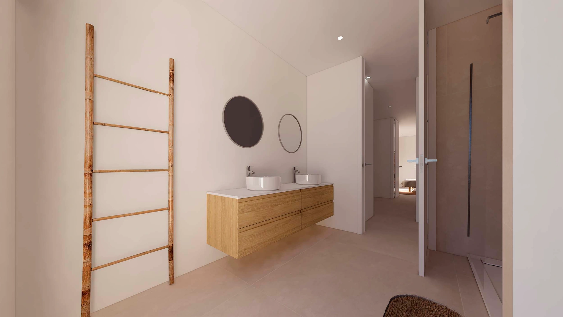 Proyecto de villa de estilo moderno-ibicenco andando al pueblo a la venta en Moraira
