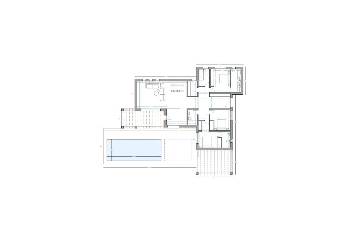 Proyecto de villa en una sola planta y andando al pueblo a la venta en Moraira