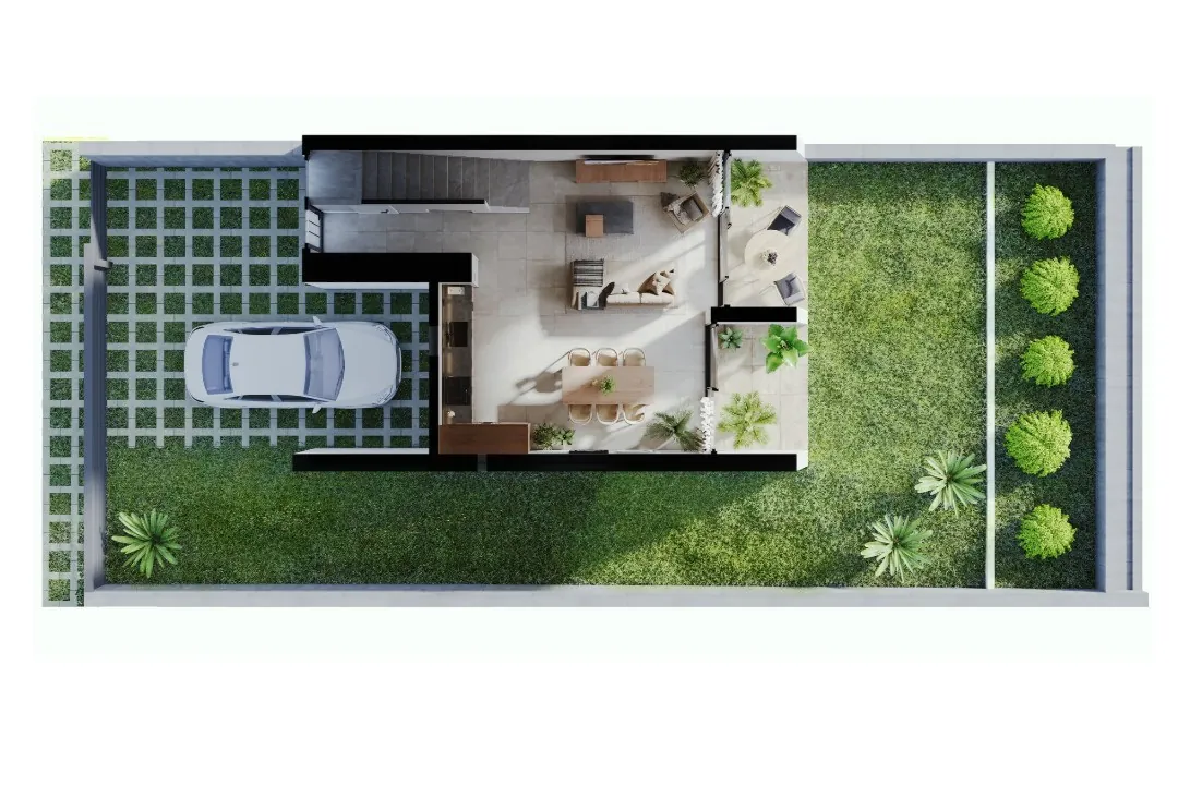 Moderne nieuwbouw geschakelde chalet te koop in Calpe