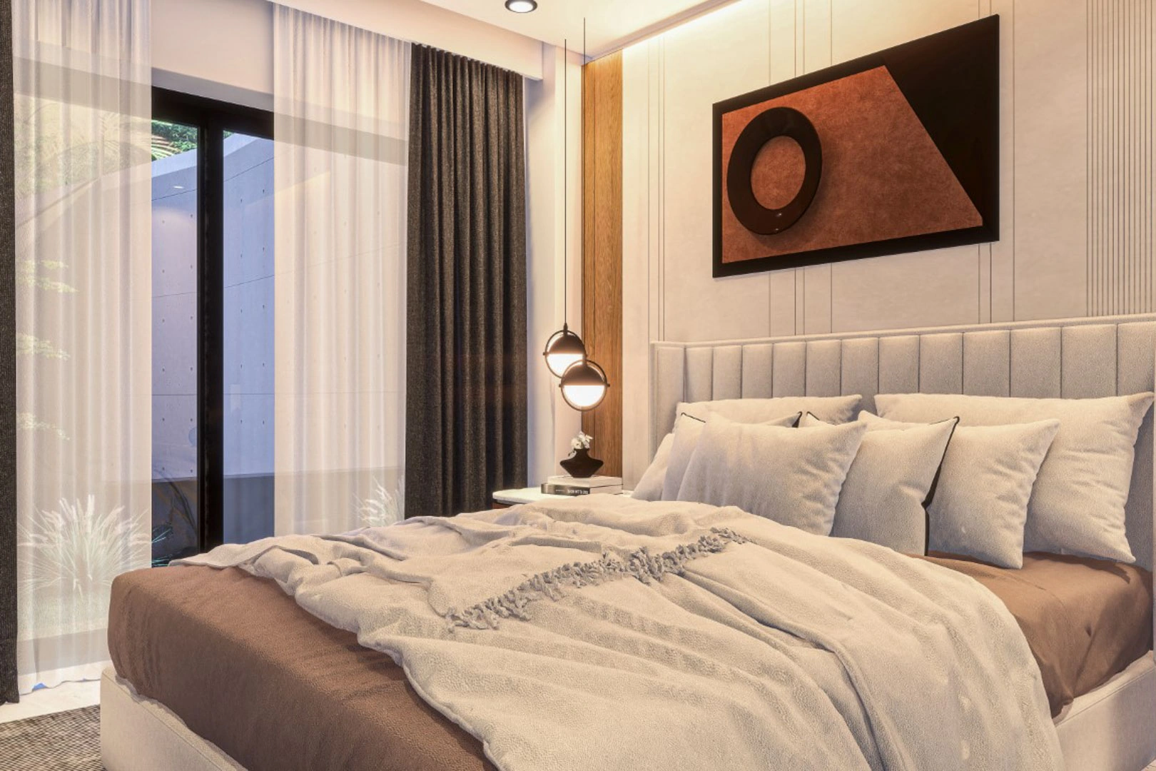 Complejo de villas independientes en construcción con piscina privada y vistas parciales al mar a la venta en pedreguer.