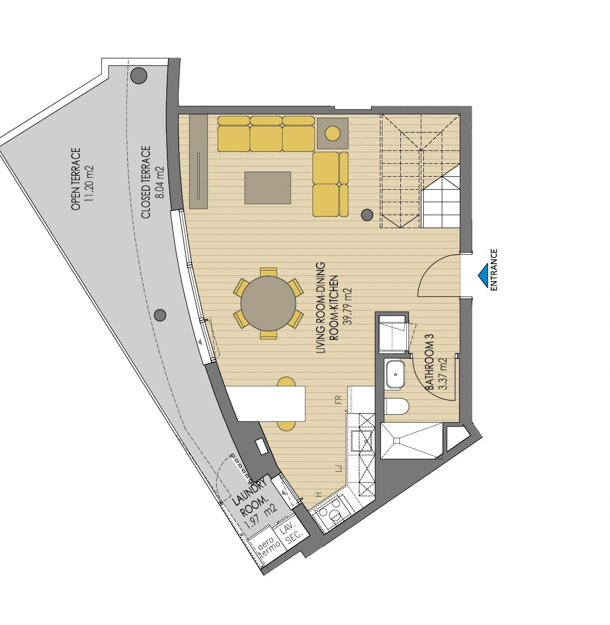 Duplex neuf dans un emplacement exclusif près de la mer.