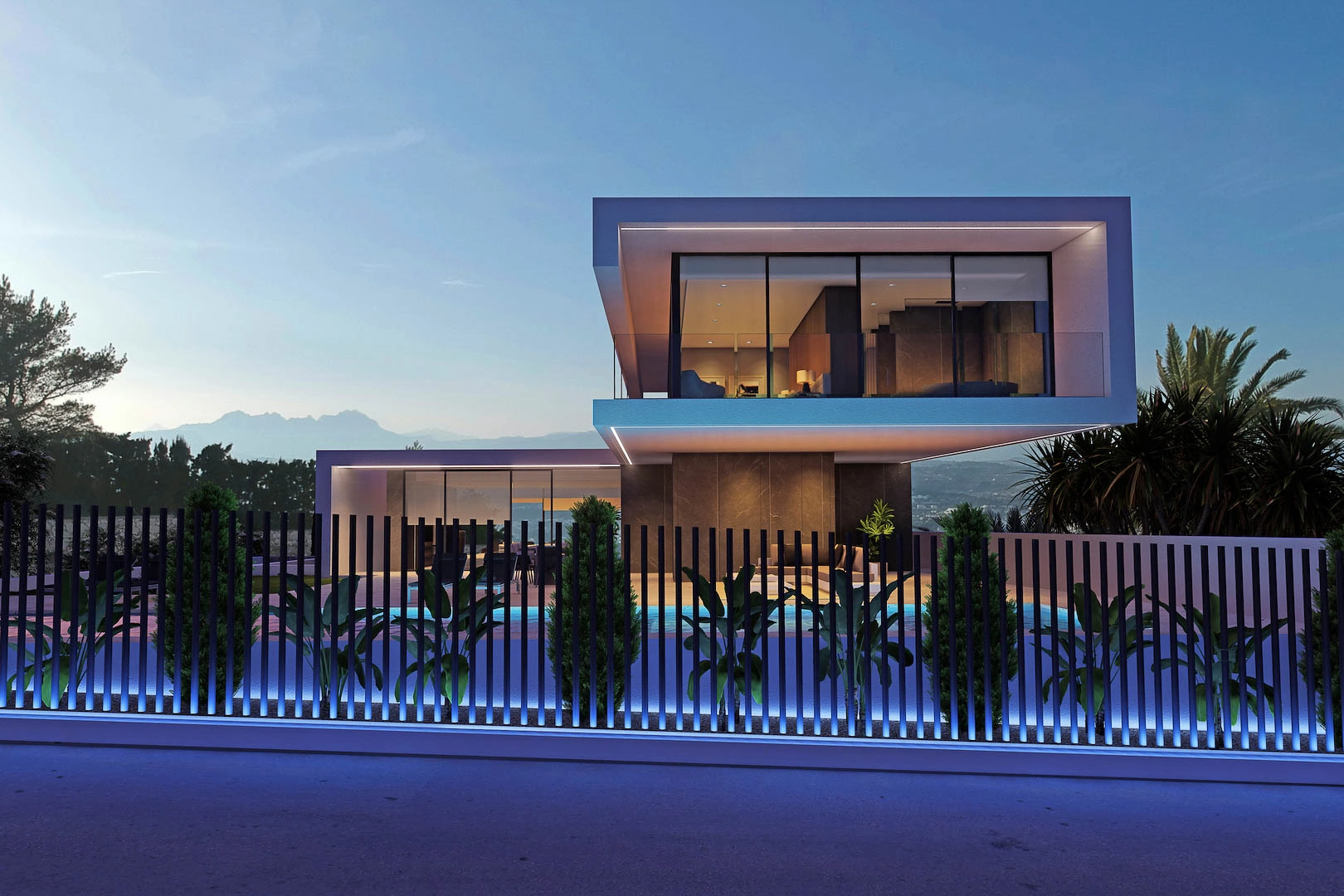 Proyecto de diseño con licencia de obras concedida con vistas panorámicas al mar y a la montaña en venta en Moraira.