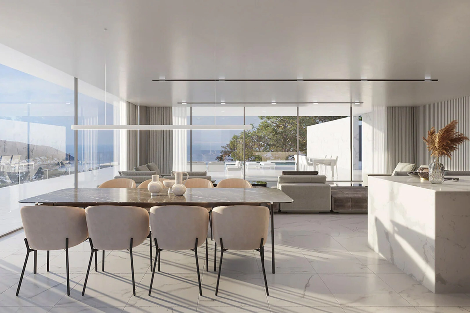 Exclusiva Villa de diseño en construccion con vistas al mar en venta en Moraira