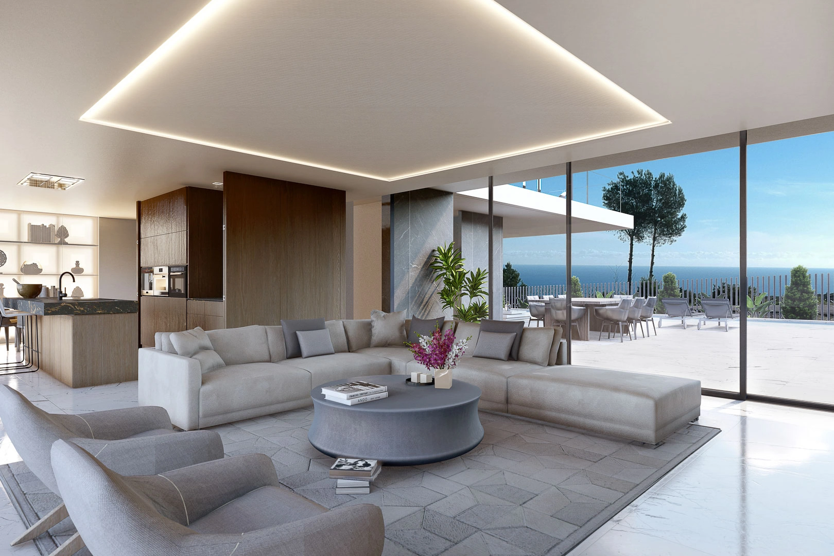 Proyecto de diseño con licencia de obras concedida con vistas panorámicas al mar y a la montaña en venta en Moraira.