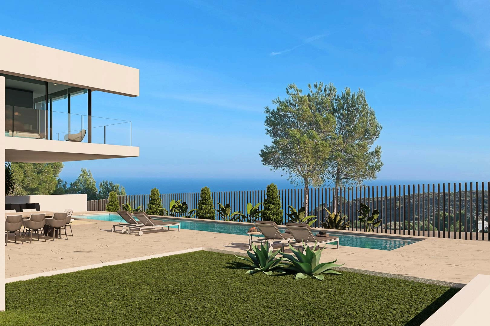 Proyecto de diseño con licencia de obras concedida con vistas panorámicas al mar y a la montaña en venta en Moraira.